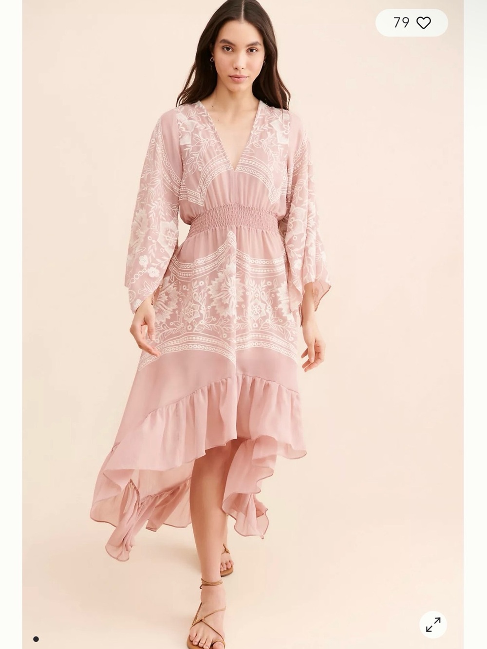 Especia Embroidered Ruffle Dress